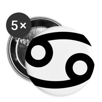 Krebs, Sternzeichen, Astrologie, Symbol, Horoskop - Buttons groß 56 mm (5er Pack) - Weiß - Vorne