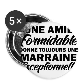 amie formidable donne une marraine exceptionnelle - Lot de 5 grands badges (56 mm) - blanc - Devant