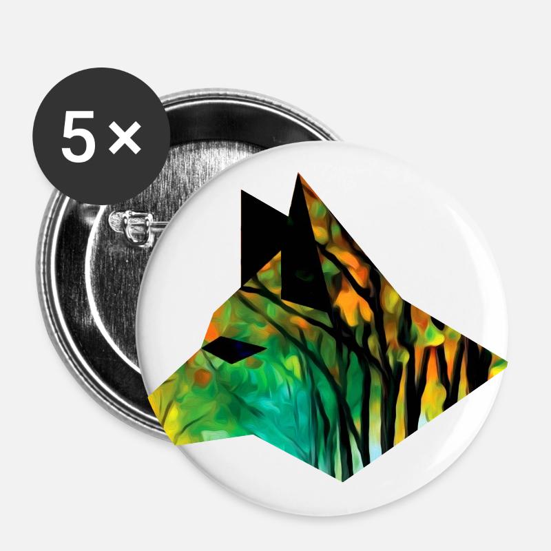Fox - Buttons large 2.2''/56 mm (5-pack) - white