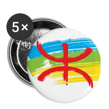 Amazigh Flag (Künstlerische Variante) - Buttons groß 56 mm (5er Pack) - Weiß - Vorne
