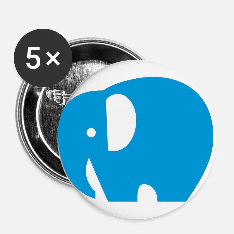 Elephant - Buttons large 2.2''/56 mm (5-pack) - white
