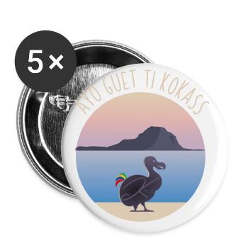 Ayo guet ti kokass - Buttons groß 56 mm (5er Pack) - Weiß - Vorne