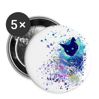 siamese cat, colorful, cat,graffiti, painting,watercolor - Buttons large 2.2''/56 mm (5-pack) - white - Front