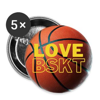 Love BSKT theme - I love basketball. Modern - Buttons large 2.2''/56 mm (5-pack) - white - Front