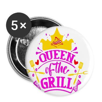Queen of the Grill - Buttons large 2.2''/56 mm (5-pack) - white - Front