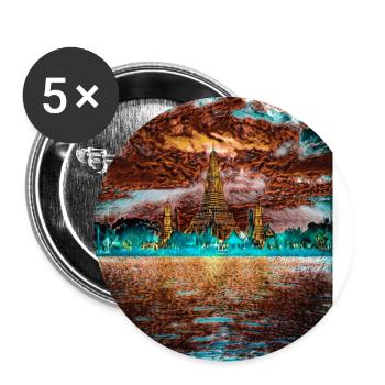 Wat Arun Temple, Bangkok, Thailand - Buttons groß 56 mm (5er Pack) - Weiß - Vorne