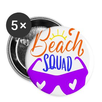 Escouade de plage - Lot de 5 grands badges (56 mm) - blanc - Devant