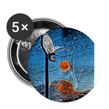 Cerceaux au clair de lune : une nuit d’échos silencieux - Lot de 5 grands badges (56 mm) - blanc - Devant