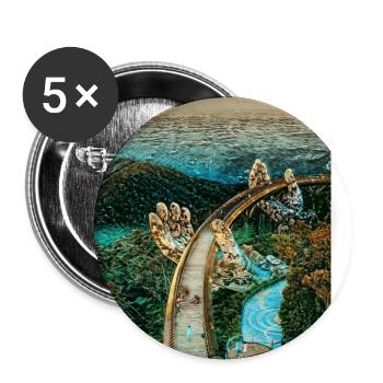 Golden Bridge, Da Nang, Vietnam - Buttons large 2.2''/56 mm (5-pack) - white - Front