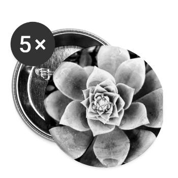 black and white flower - Buttons large 2.2''/56 mm (5-pack) - white - Front