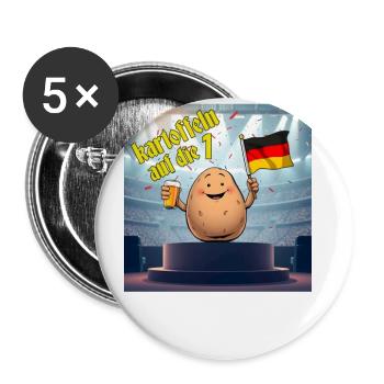 Kartoffeln Auf Die Eins 1 Meme - Buttons groß 56 mm (5er Pack) - Weiß - Vorne
