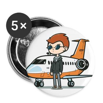 Le Jet Setter - Lot de 5 grands badges (56 mm) - blanc - Devant