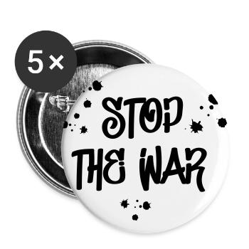 Stop the war statement demo - Buttons large 2.2''/56 mm (5-pack) - white - Front