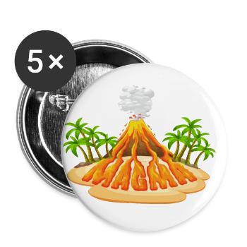 Magma Lava Liquid lettering - Buttons large 2.2''/56 mm (5-pack) - white - Front