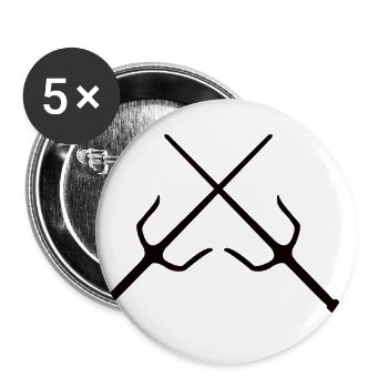 Sai - The Kobudo design with saigables - Buttons large 2.2''/56 mm (5-pack) - white - Front
