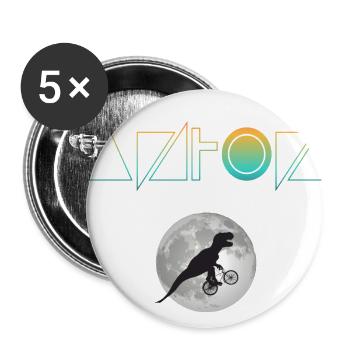 ANTON - Beautiful boy name with dinosaur - Buttons large 2.2''/56 mm (5-pack) - white - Front