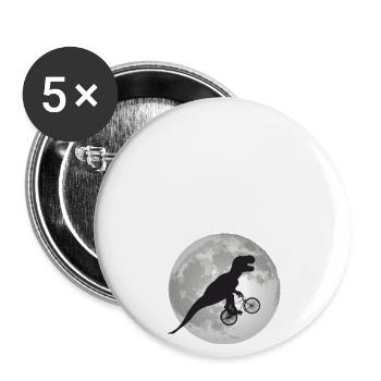 ANTON - Schöner Jungen Name mit Dinosaurier - Buttons groß 56 mm (5er Pack) - Weiß - Vorne