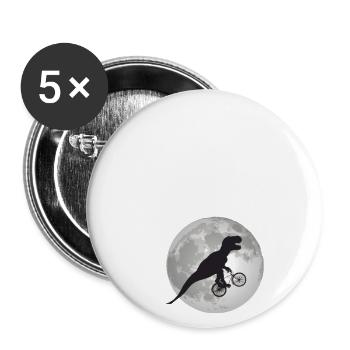 JULIAN - Schöner Jungen Name mit Dinosaurier - Buttons groß 56 mm (5er Pack) - Weiß - Vorne