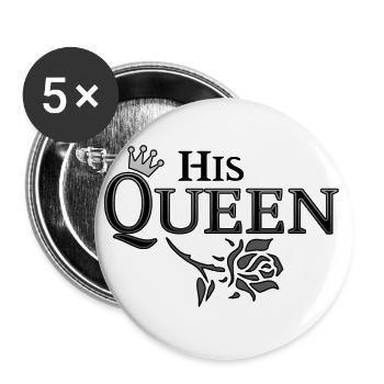 Her King His Queen (part2) Partner Look love Krone - Buttons large 2.2''/56 mm (5-pack) - white - Front