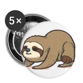Zen Sloth - Buttons large 2.2''/56 mm (5-pack) - white - Front