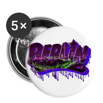 Berlin graffiti lettering - Buttons large 2.2''/56 mm (5-pack) - white - Front