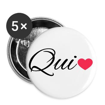 Qui - Buttons large 2.2''/56 mm (5-pack) - white - Front