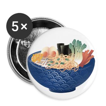 Ramen Soupe - Lot de 5 grands badges (56 mm) - blanc - Devant