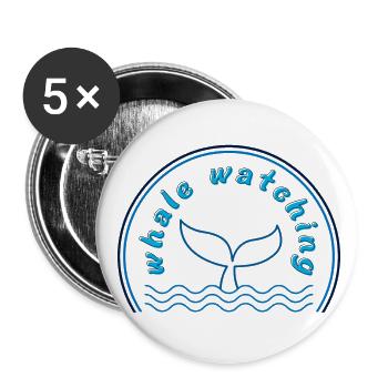 Whale Watching - Buttons large 2.2''/56 mm (5-pack) - white - Front