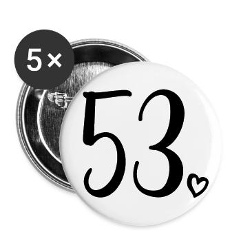 Cute Number 53, 53 Years Old, 53rd Birthday Gift - Buttons large 2.2''/56 mm (5-pack) - white - Front