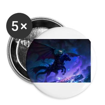 Night Rider- Black Pegasus - Buttons large 2.2''/56 mm (5-pack) - white - Front