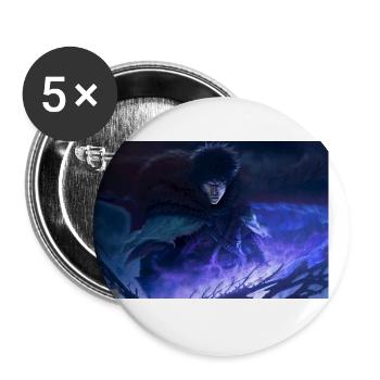Fierce Warrior in the Dark - Buttons large 2.2''/56 mm (5-pack) - white - Front