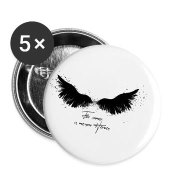 Aus der Kollektion »Trauerkleidung & Accessoires« - Buttons groß 56 mm (5er Pack) - Weiß - Vorne