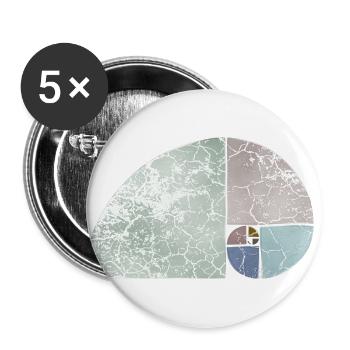 Fibonacci Spiral Sequence - Light Colored 1 - Buttons large 2.2''/56 mm (5-pack) - white - Front