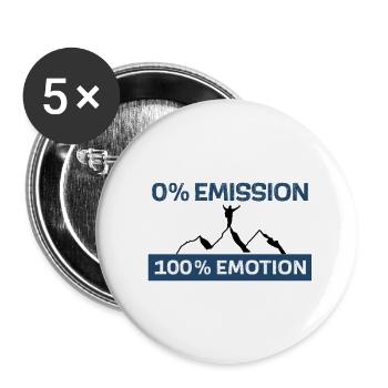 0% Emission 100% Emotion - Buttons groß 56 mm (5er Pack) - Weiß - Vorne