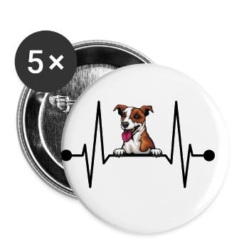 Jack Russell Terrier Mama Heartbeat Peeking - Buttons large 2.2''/56 mm (5-pack) - white - Front