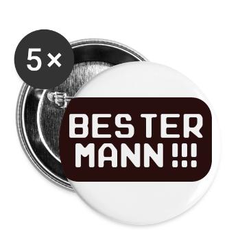 Bester Mann Design für die besten Männer und Jungs - Buttons groß 56 mm (5er Pack) - Weiß - Vorne