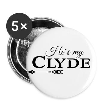 Bonnie & Clyde (part2) Partnerlook love Geschenk - Buttons groß 56 mm (5er Pack) - Weiß - Vorne