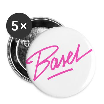 Basel - Buttons groß 56 mm (5er Pack) - Weiß - Vorne