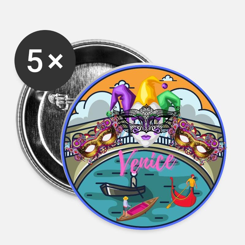 Venice, Italy - Buttons large 2.2''/56 mm (5-pack) - white