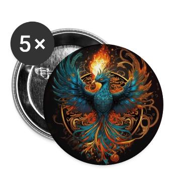 Phénix de ses cendres Cadeau - Lot de 5 grands badges (56 mm) - blanc - Devant
