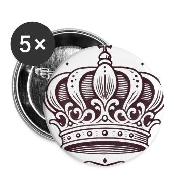 Christus ist König Krone Design - Buttons groß 56 mm (5er Pack) - Weiß - Vorne