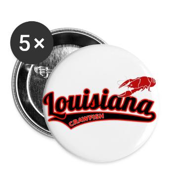 Louisiana Crawfish College Style - Buttons groß 56 mm (5er Pack) - Weiß - Vorne