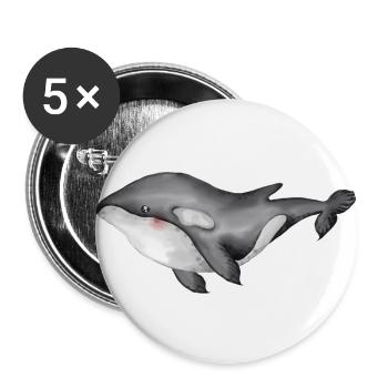 cute orca watercolor - Buttons large 2.2''/56 mm (5-pack) - white - Front