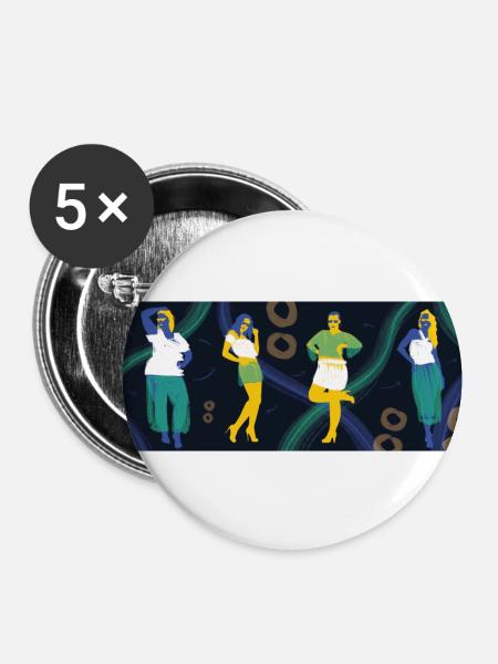 Null Abfall - Buttons groß 56 mm (5er Pack) - Weiß