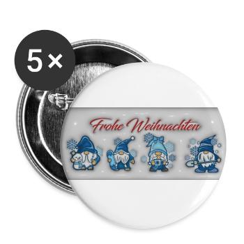 Weihnacht 3D 3 - Buttons groß 56 mm (5er Pack) - Weiß - Vorne