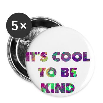 Es ist cool, nett zu sein - Buttons groß 56 mm (5er Pack) - Weiß - Vorne