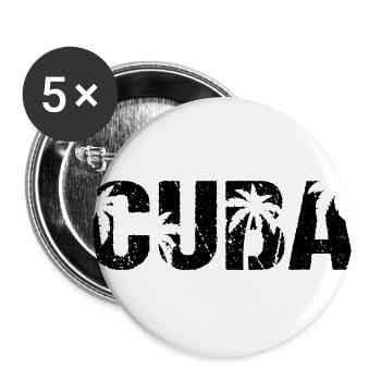 Cuba Palmen Karibik Insel Kuba - Buttons groß 56 mm (5er Pack) - Weiß - Vorne