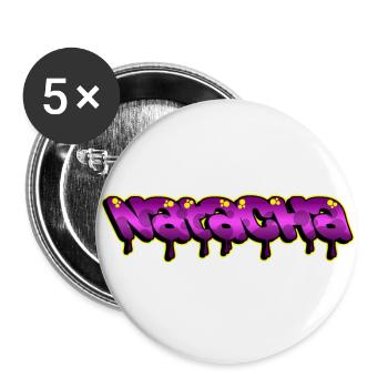 Graffiti First Name Natacha - Buttons large 2.2''/56 mm (5-pack) - white - Front