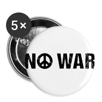 Pas de guerre, de paix, de signe, de paix - Lot de 5 grands badges (56 mm) - blanc - Devant