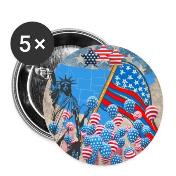 USA, celebrities and belts - Buttons large 2.2''/56 mm (5-pack) - white - Front